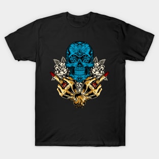 Batiamo - Double middlefinger skull T-Shirt